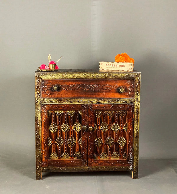 Wooden Puja Temple Cabinet for Home | WT2425Cabinet_C - D'DASS Store