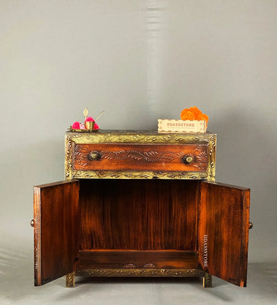 Wooden Puja Temple Cabinet for Home | WT2425Cabinet_C - D'DASS Store