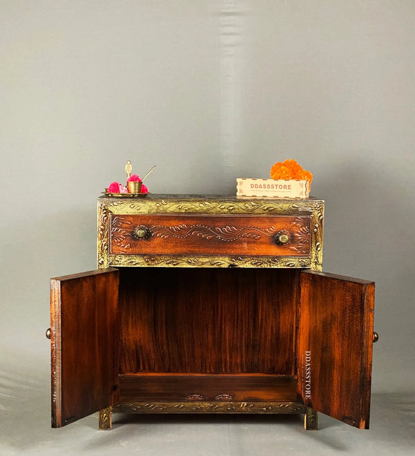 Wooden Puja Temple Cabinet for Home | WT2425Cabinet_C - D'DASS Store