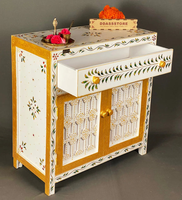 Wooden Puja Temple Cabinet for Home | WT2425Cabinet_WG - D'DASS Store