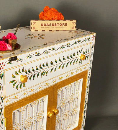 Wooden Puja Temple Cabinet for Home | WT2425Cabinet_WG - D'DASS Store