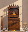 Wooden Pooja Temple & Puja Mandap with Cabinet for Home | WT2412Cabinet_DIST_P