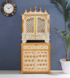 Wooden Pooja Temple & Puja Mandap with Cabinet for Home | WT2412Cabinet_RGD