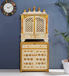Wooden Pooja Temple & Puja Mandap with Cabinet for Home | WT2412Cabinet_BGD