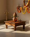 15" Solid wood Pooja Chowki & Bajot For Home & Office | DDASSBJT131_Wood_Honey - D'DASS Store