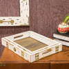 D'DASS Handcrafted MDF Wooden & Brass serving tray for Diwali | Set Of 3