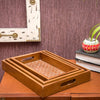 D'DASS Handcrafted MDF Wooden & Copper serving tray for Diwali