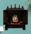 Dark Sheesham MDF Wooden Pooja Temple Mandir For Office