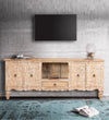 Distressed Rustic Solid wood HandCarved TV cabinet with Storage