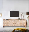 Distressed Rustic Solid wood HandCarved TV cabinet with Storage