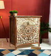Distressed Solid wood HandCarved Bedside Table for Bed
