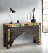 Distressed Walnut Solid wood HandCarved Console & Side Table