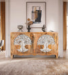 Distressed White Solid wood HandCarved Console & Side Table