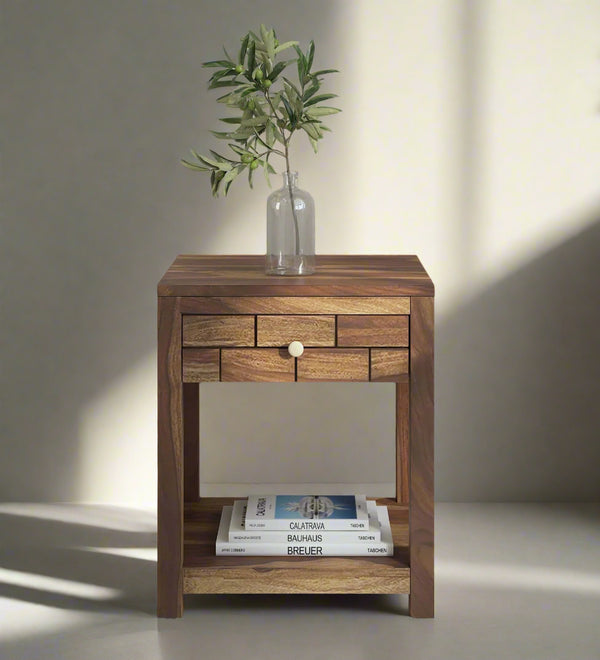 Elemental Teak Wood Bedside Table