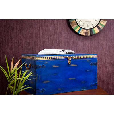 HandCarved Decorative Wooden Trunk & Storage Box