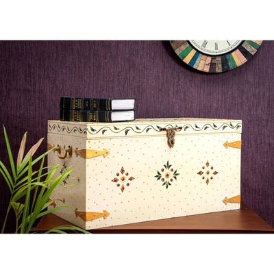 Ethnic Style Decorative Distressed Wooden Trunk &amp; Storage Box