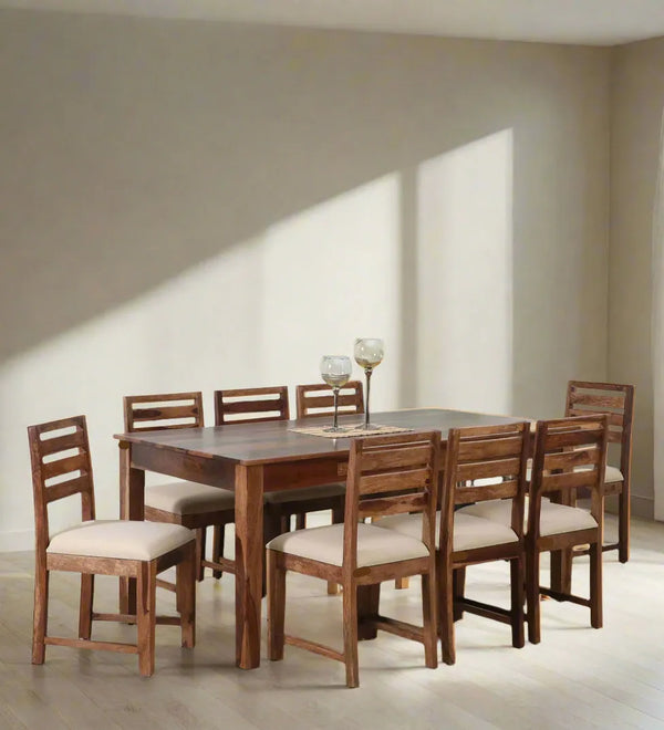 ForestEdge In Rustic Teak Finish 8 Seater Dining Set 