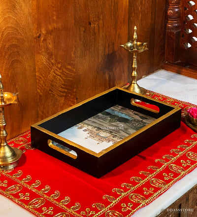 Fort Wooden Pooja Tray & Thali for Home Temple