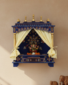 Hand-painted Sheesham MDF Wooden Pooja Temple Puja Mandap For Office | DDASSWT2412RB - D'DASS Store