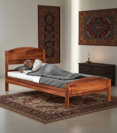 HandCrafted Solid Wood Single Bed - D'DASS Store