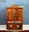 Hand Painted Solid Sheesham Wood Pooja Mandir with Door
