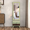 Hand Painted Solid Wood Dresser & Wall Mirror with Storage Cabinet