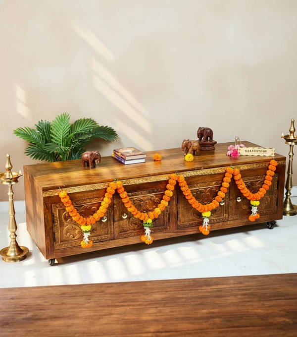 Handcarved Solid Wood Pooja Cabinet for Mandapam | Pooja room mandir designs