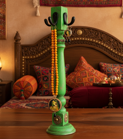 Handmade Wooden Bangle Holder Jewellery Stand for Women (Set Of 2)