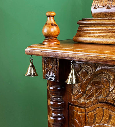 Sri Narasimha Solid Sheesham Wood Pooja Mandapam with Gopuram| DDASSMANDAP124 - D DASS Store