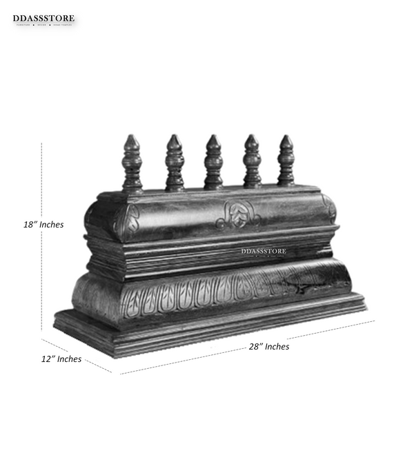 Sri Srinivasa Hand Carved Solid Sheesham Wood Gopuram for Pooja Mandapam | DDASSGPRM14