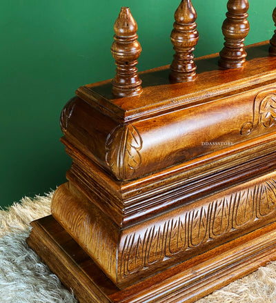 Sri Srinivasa Hand Carved Solid Sheesham Wood Gopuram for Pooja Mandapam | DDASSGPRM14 - D DASS Store