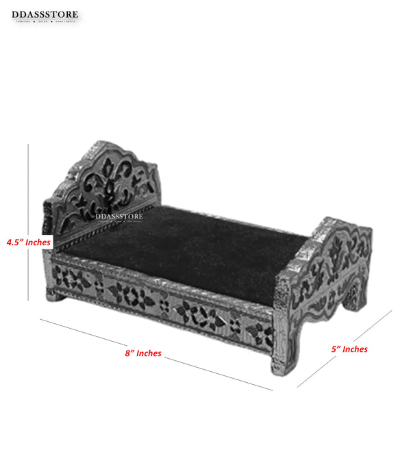 Home Temple Cum Lord Bed for Krishna Janmotsav | Wooden Lord Bed for God Idols - D'DASS Store