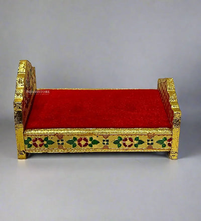Home Temple Cum Lord Bed for Krishna Janmotsav | Wooden Lord Bed for God Idols - D'DASS Store