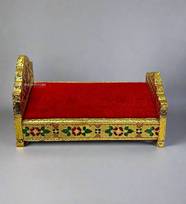 Home Temple Cum Lord Bed for Krishna Janmotsav | Wooden Lord Bed for God Idols - D'DASS Store