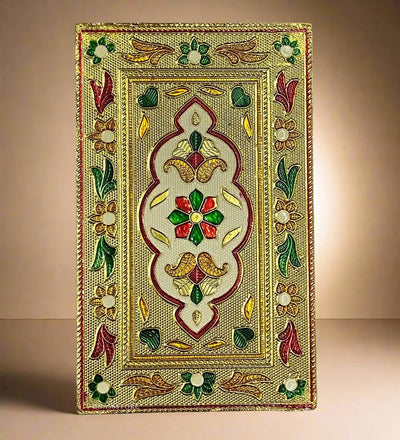 Handmade Wood Gold Meeakari work Pooja Chowki for Puja Mandir - D'DASS Store