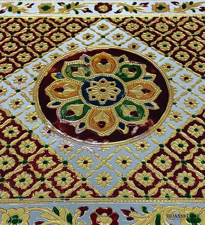Handmade Meenkari work Pooja Chowki & Bajot For Home Temple | DDASSBJT_METAL - D'DASS Store