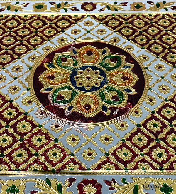 Handmade Meenkari work Pooja Chowki & Bajot For Home Temple | DDASSBJT_METAL - D'DASS Store