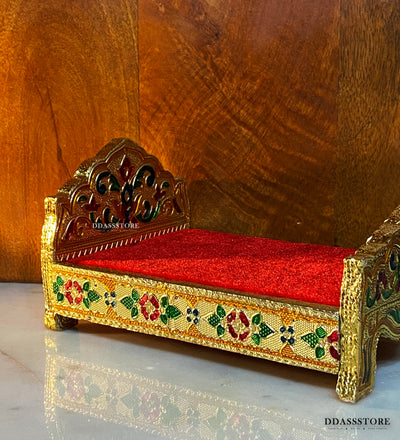 Home Temple Cum Lord Bed for Krishna Janmotsav | Wooden Lord Bed for God Idols