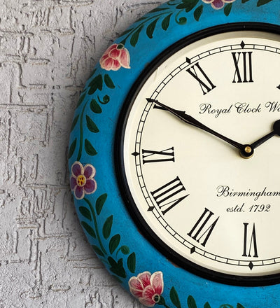 12" Decorative Ethnic Antique Handpainted Wall Clock for Home | House Warming Gift - D'DASS Store