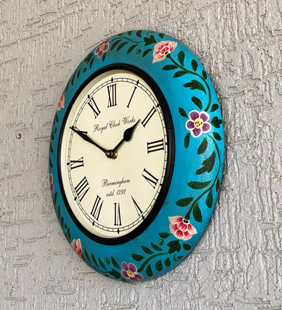 12" Decorative Ethnic Antique Handpainted Wall Clock for Home | House Warming Gift - D'DASS Store