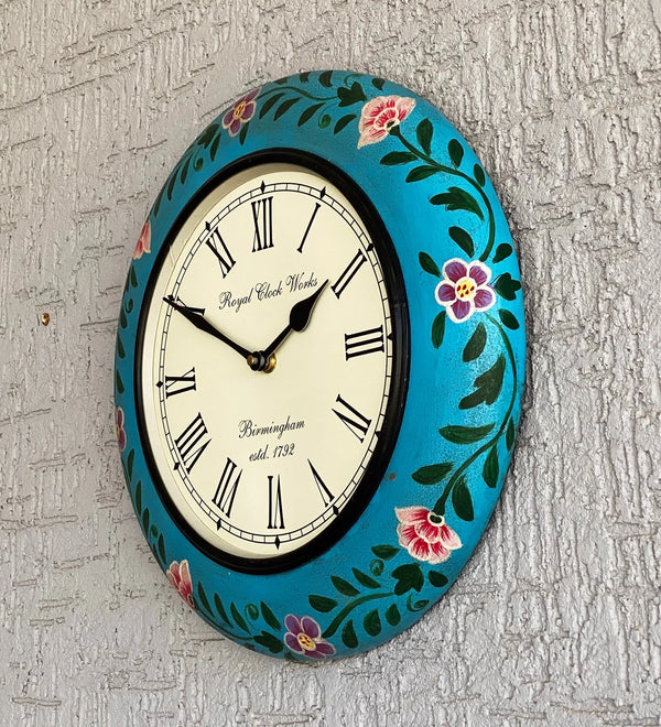 12" Decorative Ethnic Antique Handpainted Wall Clock for Home | House Warming Gift - D'DASS Store