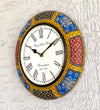 12" Decorative Ethnic Antique Handpainted Wall Clock for Home | House Warming Gift