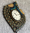 18" Decorative Ethnic Wooden Peacock Painted Wall Clock for Home | House Warming Gift