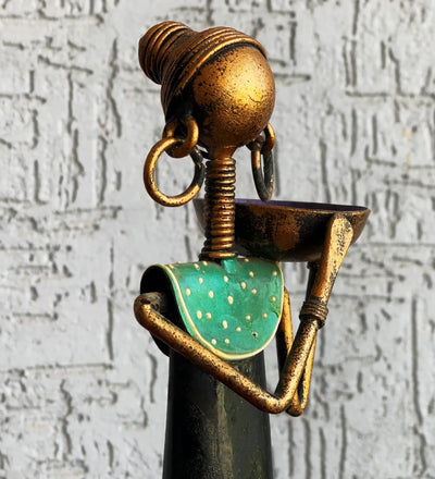 Multicolour Iron Tribal Lady Farmer For Table Decor - D'DASS Store