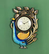 Decorative Ethnic Peacock Painted Wall Clock for Home | House Warming Gift