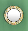 12 Inch Multicolour Pinewood MDF Peacock Decorative Wall Mirror