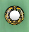 12 Inch Multicolour Pinewood MDF Peacock Decorative Wall Mirror