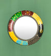 18 Inch Multicolour Handpainted MDF Decorative Wall Mirror