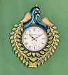 Decorative Ethnic Peacock Painted Wall Clock for Home | House Warming Gift