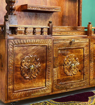 South Indian Style Solid Sheesham Wood Pooja Mandapam | Pooja room mandir designs - D'DASS Store